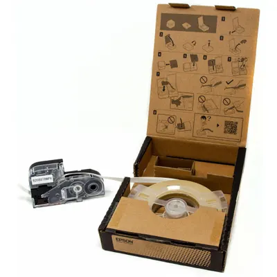 EPSON Tag Label: 1/4 in x 1/4 in, Polyolefin, White (Matte) - Epson Continuous Sleeve Label Rolls in a Box
