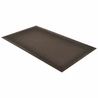 Entrance Mat: Raised Bar, Outdoor, Heavy, 2 ft x 3 ft, 1/4 in Thick, Rubber, Water Dam Edge, Black