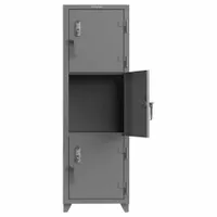 STRONG HOLD Locker: 24 in x 24 in x 75 in, 3 Tiers, 1 Units Wide, 3 Lockers, 24 in x 24 in, Steel (MPN 26-3D-24-3T-EK-L)