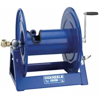 COXREELS Hand Crank Hose Reel: 100 ft (1 in I.D.), 17 1/2 in L x 43 3/4 in W x 18 3/4 in H, TFE/P (MPN 1125-6-100)