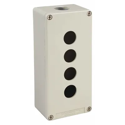 SCHNEIDER XAPG39704 Push Button Enclosure, 22mm, 4 Holes, Cast Zinc, NEMA 13/4 - Enclosures for 22mm Operators