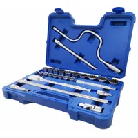 WESTWARD Socket Wrench Set: 1/2 in Drive, 26 Piece, 12-Point, SAE, 3/8 in to 1 1/4 in