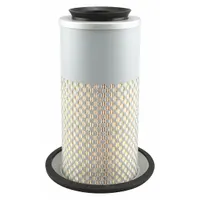 Round-oval engine air filter with axial seal. Outside diameter 4 1/4 in. Designed for Mitsubishi vehicles to remove airborne contaminants from intake air