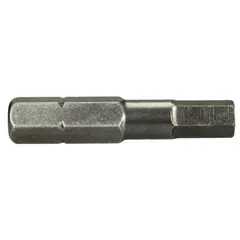 Metric hex impact bit with 4 mm hex head, standard length, impact rated. Sold in a 5-pack. Suitable for driving screws and bolts with impact drivers in assembly and maintenance tasks.
