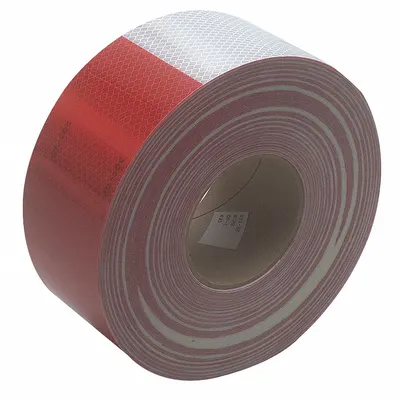 3M Premium Grade Reflective Tape: Marking/Trailers, Red/White, 3 in Wd, 50 yd Lg - Vehicle Reflective Tapes