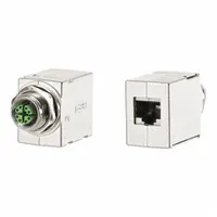 METZ CONNECT Panel Feed-Through Adapter: Panel Feed-Through, Zinc Die-Cast, M12 x RJ45, 1 Ports (MPN MWN811A415)