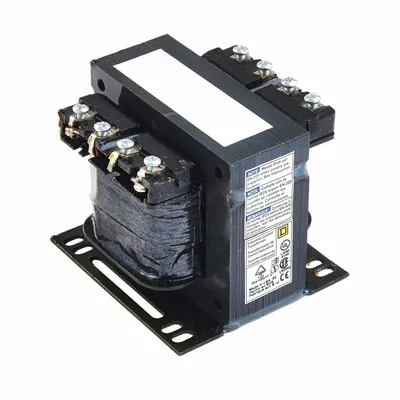 SCHNEIDER Control Transformer: 600V AC, 120V AC, Plate, 150 VA - Finger-Safe, Open Core Control Transformers