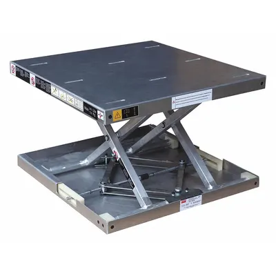 Dayton Scissor Lift Table: Manual, 300 lb Load Capacity, 17 3/4 in Max Lifting Ht - Fixed-Top Manual Lift Tables