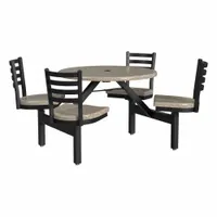 PALMER HAMILTON Picnic Table: Fiberglass, Durable Fiberglass Finish, Brown, 34 in Overall Ht (MPN PH-4S36RD-CAPBCAP)