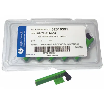 GRAPHIC CONTROLS Pen: Pens, MP-Marking, Green, 82-72-3114-06 - GREEN TEMPERATURE PENS, Fine - Circular Chart Recorder Pens