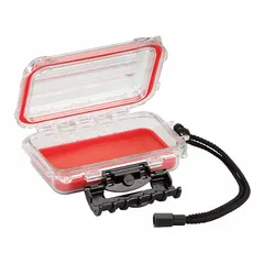 This clear plastic single-compartment box is designed for organizing small parts such as hardware, electronics components, or craft supplies. The transparent body allows quick visual identification of contents. It is not electrostatic discharge conductive, so it is not intended for ESD-sensitive environments.