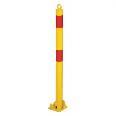 VESTIL Fold-Down Bollard: Bolt-On, 35 1/2 in Install Ht, 2 1/2 in Dia, Carbon Steel - Fold-Down Bollards