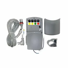 This ALCO control box is a plastic, gray component designed for use with NOA Elite Riser healthcare beds. It provides electrical control functions for bed positioning and adjustment. Compatible with NOA manufacturer part number 1050012.