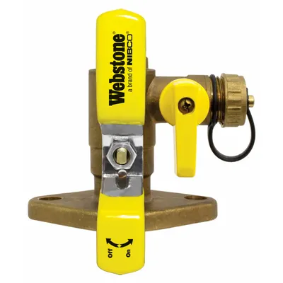 WEBSTONE Flanged Ball Valve w/Drain: 2 in, Brass, 600 psi Max. Op Pressure - Circulator Pump Installation Kits