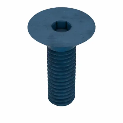METRIC BLUE Socket Flat Head Screw: M3x0.50 Thread Size, 10 mm Lg, Flat, Blue Phosphate - Flat Head Socket Cap Screws