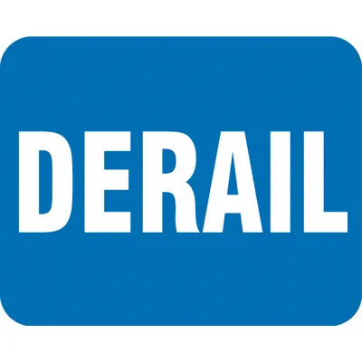 ACCUFORM Railroad Sign: Blue, 12 in x 15 in Nominal Sign Size, Not Retroreflective - Derail Railroad Flag Signs