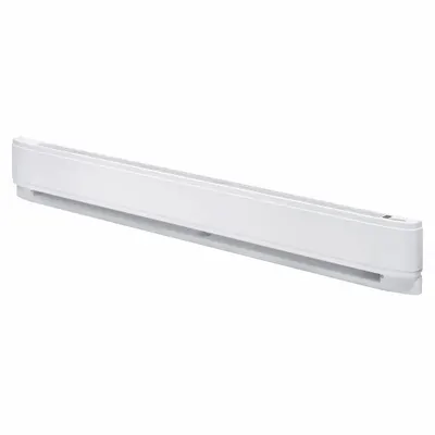 CADET Baseboard Heater: Commercial Grade, 2000/1500 W, Thermostat Included, White - Standard Electric Baseboard Heaters