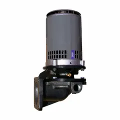 Three-phase motor rated at 1/2 hp with nameplate voltage 230/460V AC. Used to power pumps in condensate return and boiler feed systems for moving hot condensate in steam heating applications.