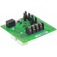 Replacement control board for selecting and managing cubic feet per minute (CFM) airflow settings in HVAC systems. Used to regulate air volume for efficient heating and cooling operations in commercial or industrial units.