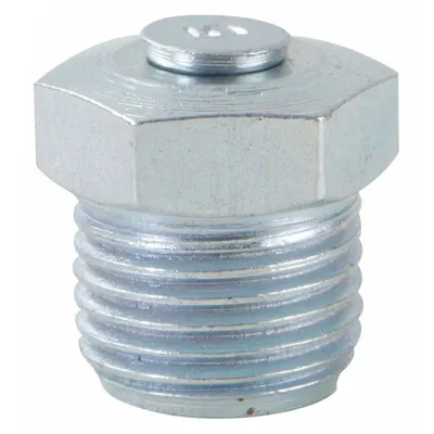 WESTWARD Grease Fitting: 1/8"-27, PTF, Basic Grease Fitting Design, Steel, 1/2 in Overall Ht - Pressure-Relief Breather Vents