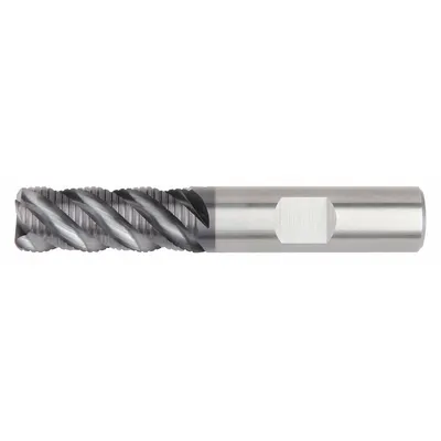 WIDIA HANITA Roughing End Mill: Carbide, AlTiN Coated, 3 Flute, 1/4" Mill Dia, 3/8" LOC - Corner-Radius Carbide Roughing End Mills for Steel & Cast Iron