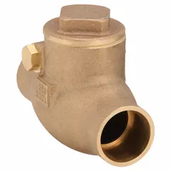 This bronze inline swing check valve features a swing disc that permits flow in one direction and automatically closes to prevent backflow. With sweat x sweat connections and a 1 in pipe size, it is suited for use in water and HVAC systems where corrosion resistance is required.