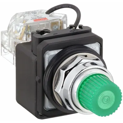 Dayton Pilot Light: 30 mm Panel Mounting Size, Green, LED - LED Pilot-Lights