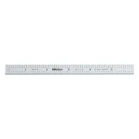 MITUTOYO Flexible Rule: 182-207, 6 in / 150 mm, 0.02 in Thick, 0.5 mm/1/100 in, Chrome, Black, Flex