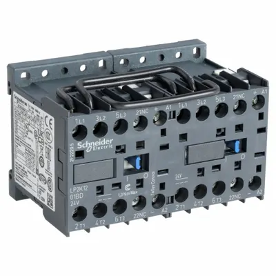 SCHNEIDER Miniature IEC Magnetic Contactor: Reversing, 3 Poles, 3NO Contacts, 12 A - Miniature, Reversing IEC Contactors