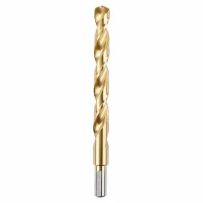 MILWAUKEE Jobber Length Drill Bit: 31/64", 135° Split Point, TiN-Coated HSS - Chip-Clearing High-Speed Steel Jobber-Length Drill Bits