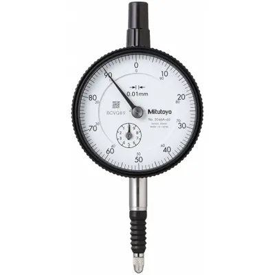 MITUTOYO Dial Indicator: 0 mm to 10 mm, Metric, Lug Back, 0.013 mm Accuracy - Continuous Reading Back Lug Dial Indicators