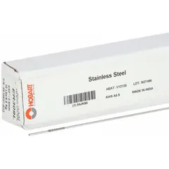 Stainless steel TIG welding rods for joining stainless steels, dissimilar metals, and cladding. As welded: tensile strength 85 ksi, yield strength 58 ksi. Packaged 10 lb.