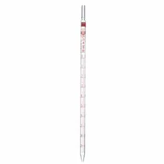 This 5 mL serological pipette is made of borosilicate glass and features a wide tip design. It is non-sterile with graduation increments of 0.1 mL, suitable for precise liquid measurement and transfer in laboratory applications such as cell culture and media preparation.