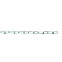 DAYTON Double Loop Chain: Steel, 365 lb Working Load Limit, Double Loop, 2 1/4 in Link Inside Lg