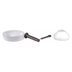 This disc and cup kit is a repair component for float valves, compatible with BOB models R1351-1/2, R1351-3/4, R1351-3/8, and R1361-3/4. It is used to replace worn disc and cup parts in float valve assemblies for fluid control systems.