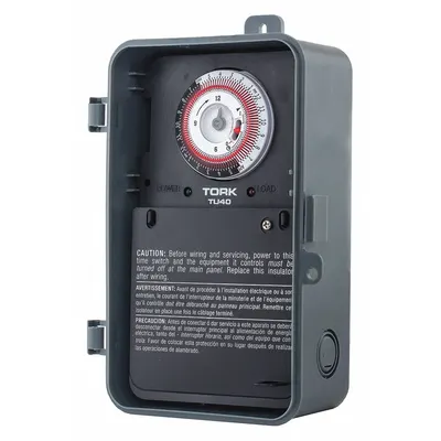 TORK Electromechanical Timer: 24 hr, 120-277V AC, DPDT - Electromechanical Timer Switches