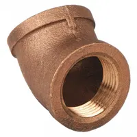 This 45° pipe elbow is a low-pressure threaded fitting with 1-inch female NPT connections on both ends. It is used to change the direction of piping in low-pressure systems such as industrial plumbing, HVAC, and process lines. Maximum operating pressure is 200 psi