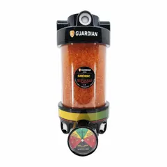 Silica gel desiccant breather with 2 micron particulate filtration for hydraulic reservoirs and diesel fuel systems. Includes check valve and indicating gauge. Replaceable cartridge design for high-humidity environments.