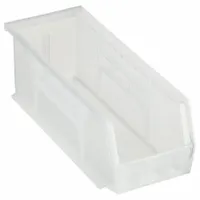 AKRO-MILS Hang and Stack Bin: 4 1/8 in x 10 7/8 in x 4 in, Clear, Label Holder Included, 30224SCLAR