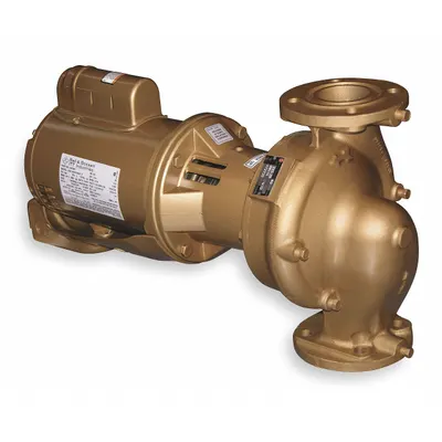 BELL & GOSSETT Circulating Pump: 1/2 hp HP, 115V AC, Bronze, 1, 115 gpm, 23 ft Max. Head - Three-Piece Inline Circulator Pumps