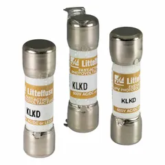 Midget fast-acting fuse rated 6 A at 600 V AC and 600 V DC. Measures 13/32 in x 1 1/2 in. Provides overcurrent protection in industrial control circuits, power supplies, and motor drives.