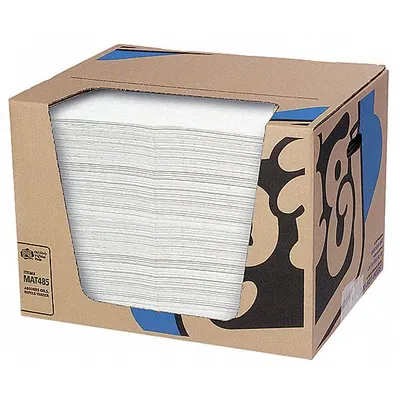 PIG Sorbent Pad MAT485: 20 in x 15 in, White, 200 PK - Sorbent Pads