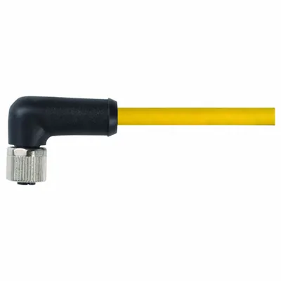 MURRELEKTRONIK Cordset: M12 Female Right Angle X Bare Wire, 4 Pins, Yellow, TPE, 5 m Cable Lg - Single-Ended Cordsets with TPE Jacket for Heaviest-Duty Applications