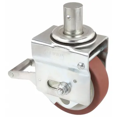 OEM Stem Caster: Swivel - Total-Locking Bolt-In Stem Casters with Round Stems for Scaffolding
