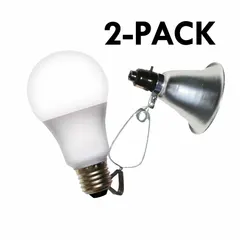 This clamp-on fixture kit includes two lamps for targeted lighting in indoor horticulture setups. It operates at 120V AC and accepts Type A LED bulbs up to 660W, providing full/broad spectrum light suitable for flowering plant growth stages. Maximum mounting height is 2 ft; not linkable.