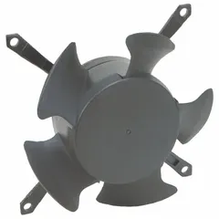 This skeleton axial fan operates on 230V AC and features a 1-1/2 in depth. It is constructed with aluminum, includes lead wires, and has an IP20 rating. The ball bearing system supports continuous operation. Typical applications include cooling and ventilation in enclosures, control panels, and electronic equipment where space is limited.