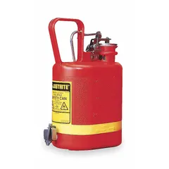 This 1-gallon polyethylene safety can is designed for storing and dispensing flammable liquids. Its red color and Type I pour spout with self-closing lid facilitate compliant handling in industrial environments. The corrosion- and impact-resistant construction suits use in labs, factories, and maintenance areas.