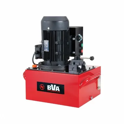 BVA HYDRAULICS Hydraulic Pump: 10,000 psi Max. Op Pressure, 525 cu in/min Max. Flow Rate - Corded High-Power Stationary Electric Hydraulic Pump Units