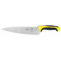 MERCER CUTLERY Chefs Knife: Sharp Edge, 10 in Overall Lg, Steel Blade, Yellow Handle, Stamped (MPN M22610YL)