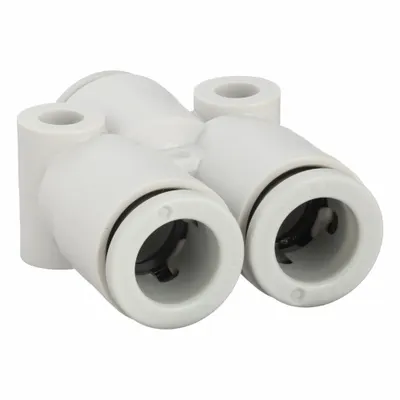 SMC KQ2U08-00A Push-Fit Wye Fitting - Polybutylene & Brass Tube Fittings